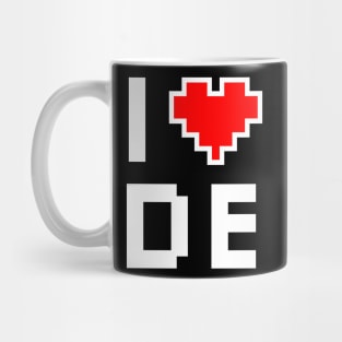 I Love DE - Pixel heart for Delaware gamer Mug